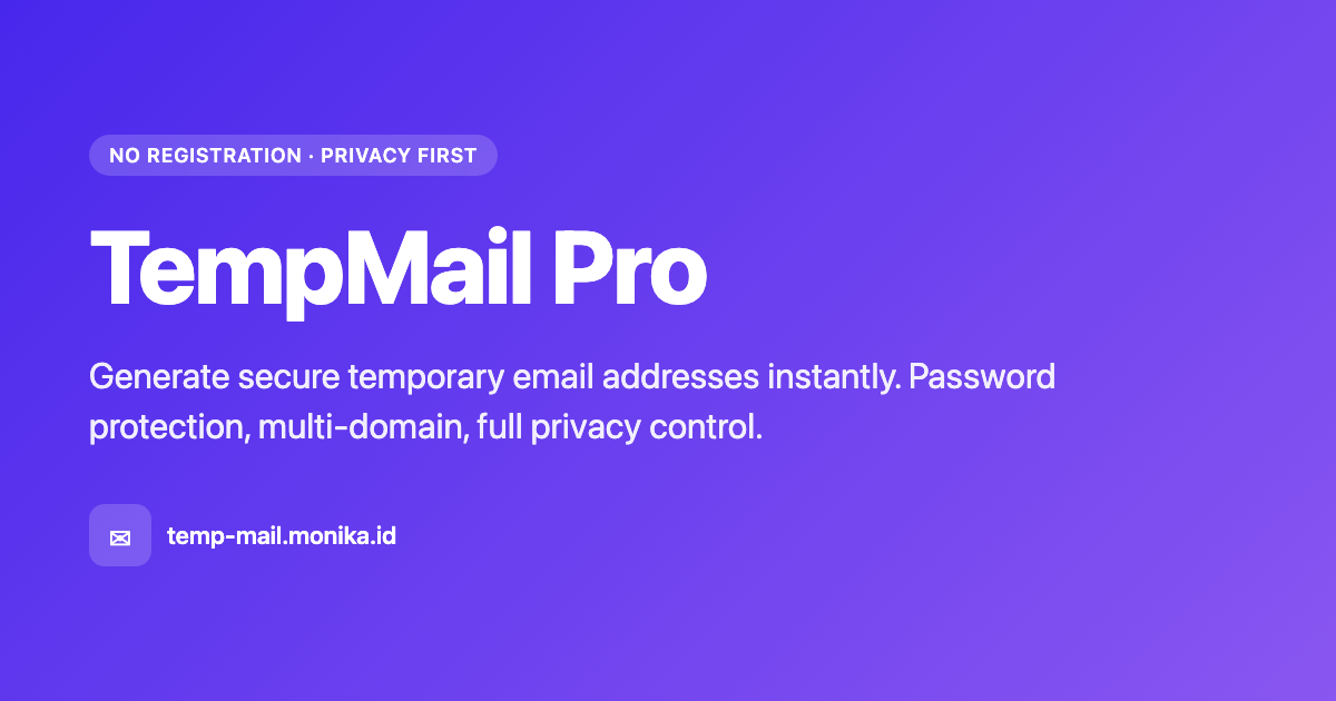 TempMail Pro - Secure Temporary Email Generator
